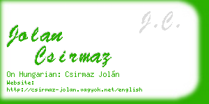 jolan csirmaz business card